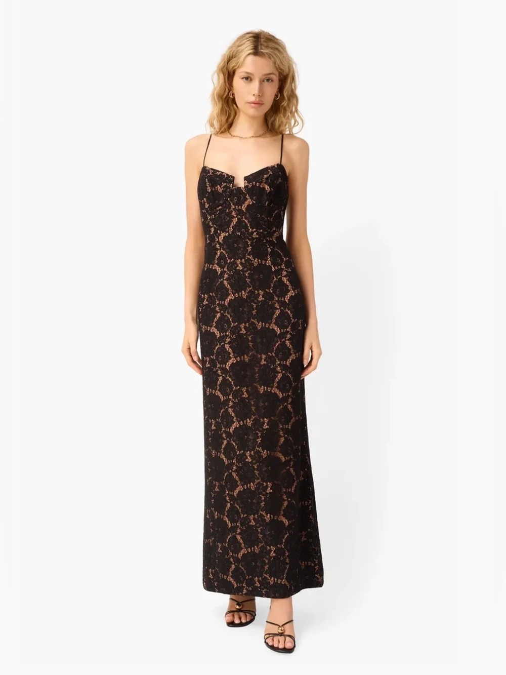 CAMI NYC Rosaria Lace Gown in Black Size 4 NWT
